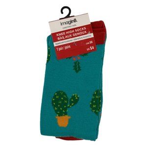 Christmas Cactus Knee Socks